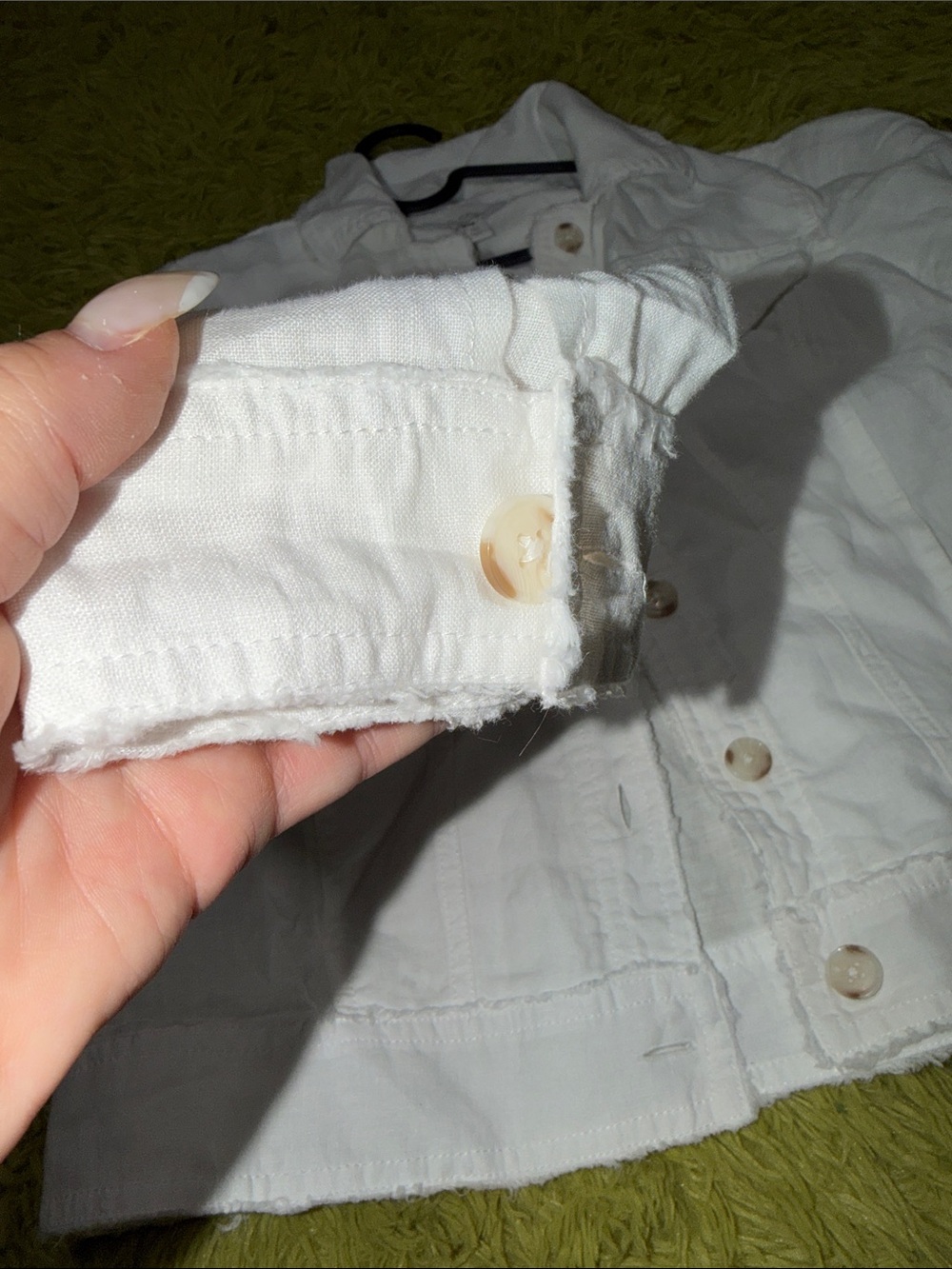 NWT $100 100% linen Charter Club White Frayed-Trim Jacket - Picture 7 of 10